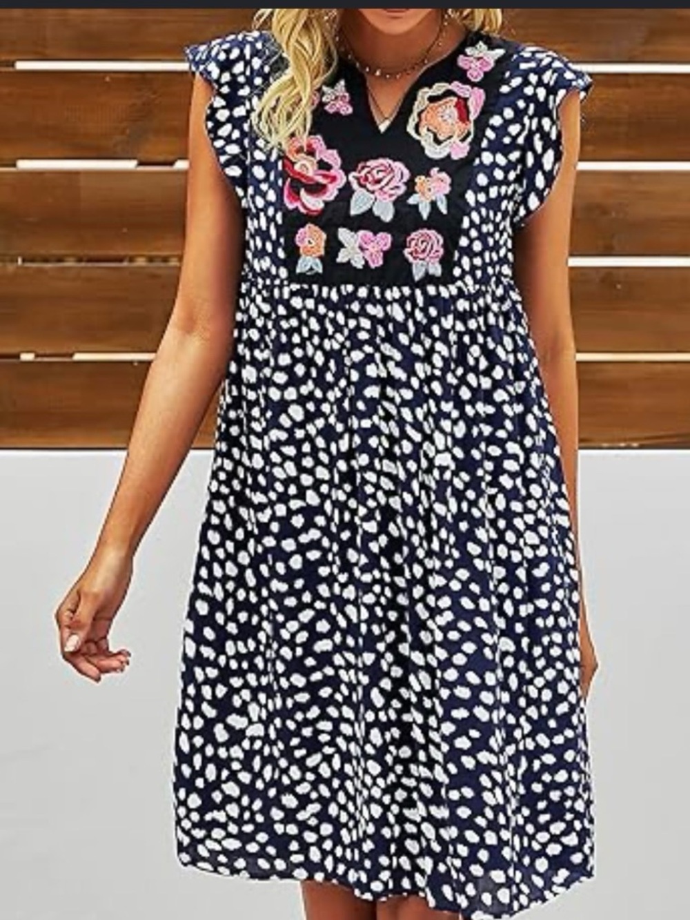 Kirundo Embroidered Leopard Mini Dress Medium